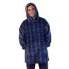Felpa con cappuccio tartan blu verde Flannel