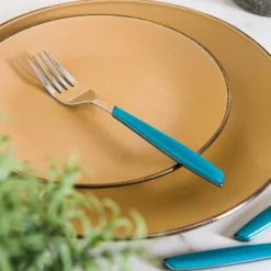Forchetta tavola sfusa azzurro in acciaio inox Silhouette