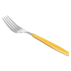 Forchetta tavola sfusa giallo in acciaio inox Silhouette