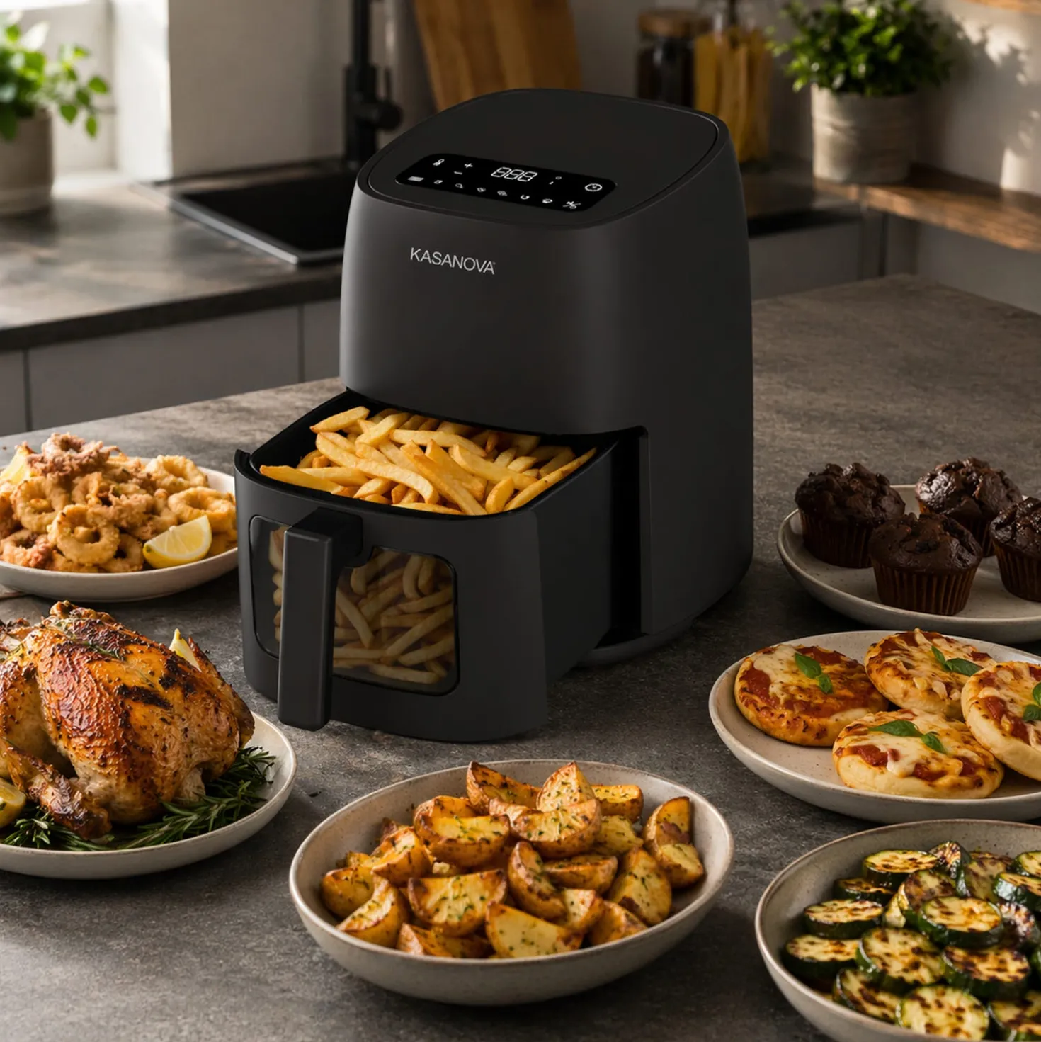 Friggitrice ad aria digitale 4 L 1500 W nera