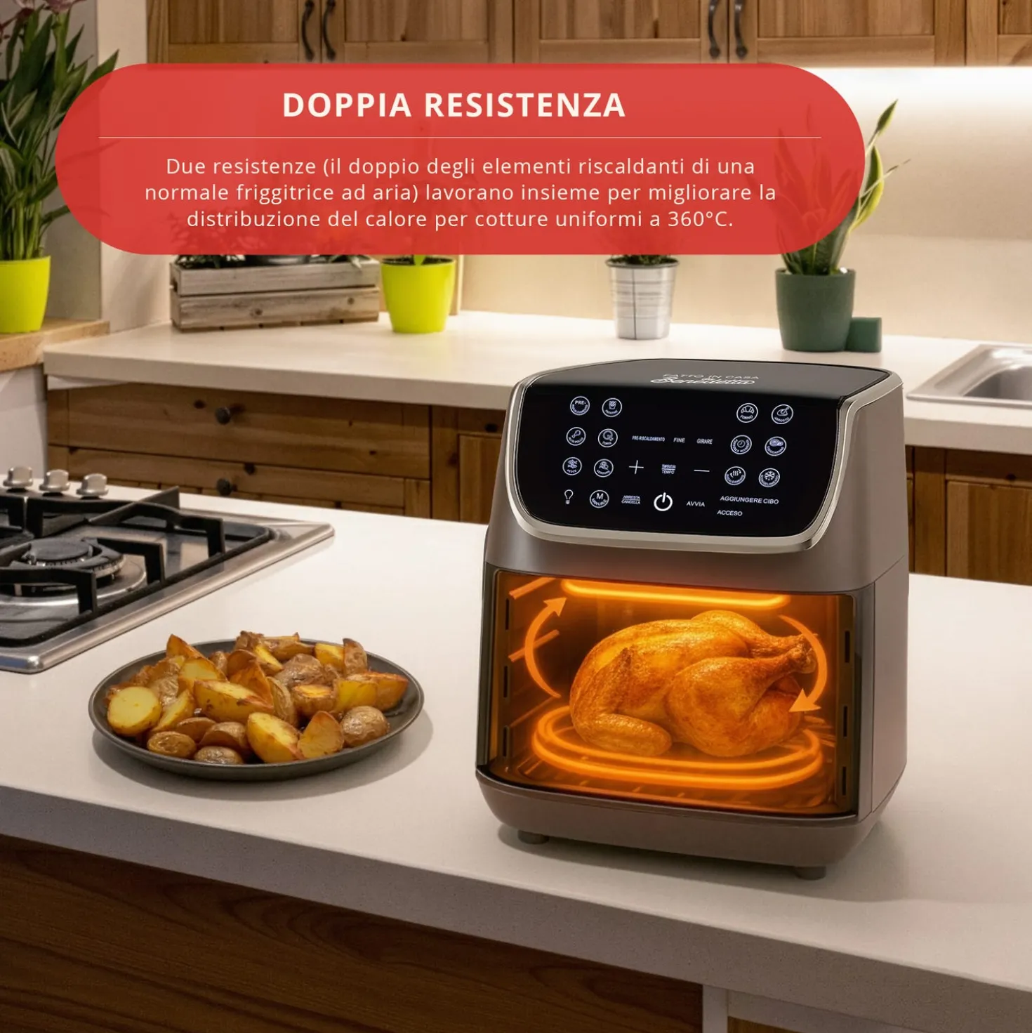 Friggitrice ad aria doppia resistenza 6,5 L Fatto in casa da Benedetta