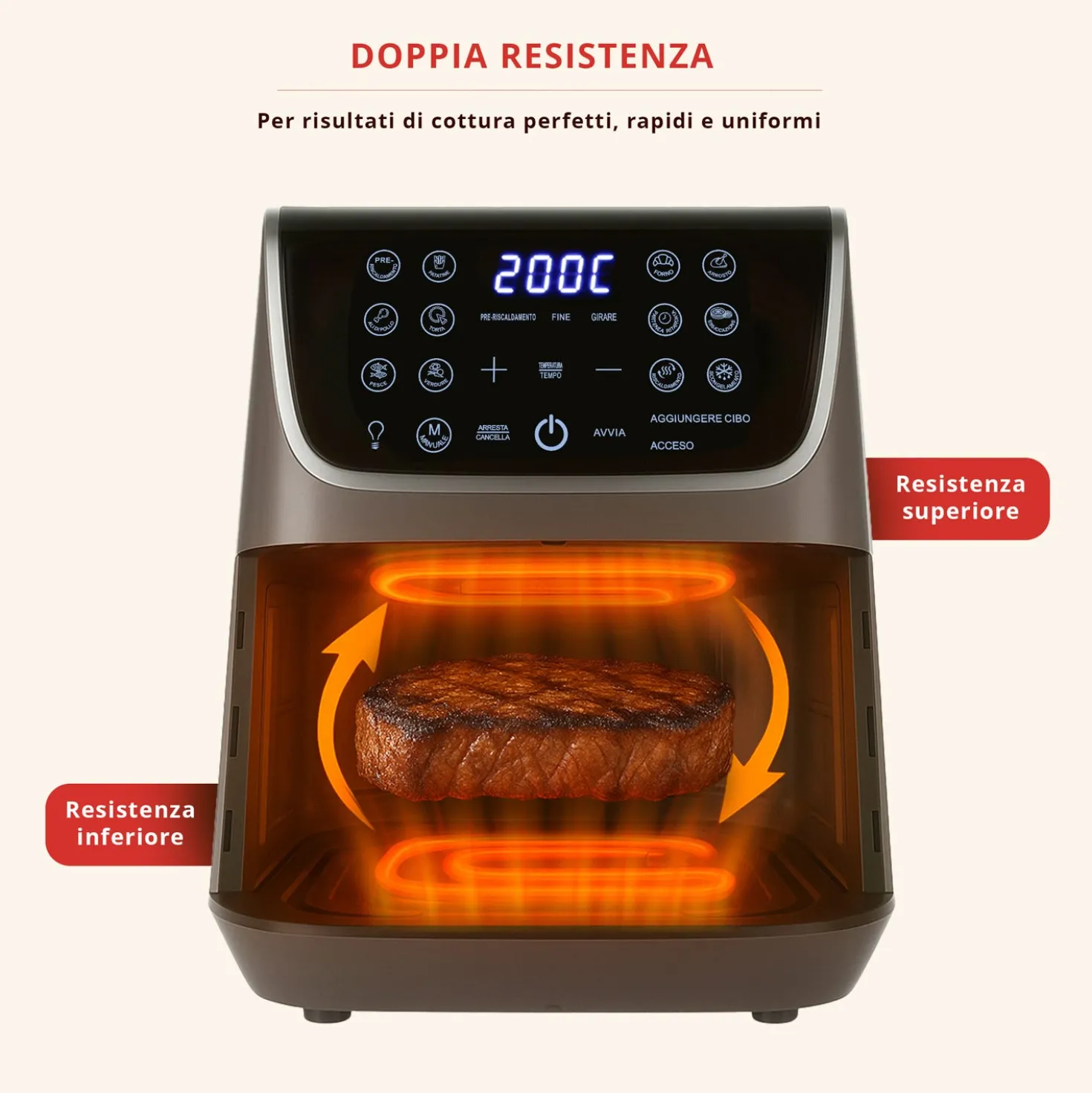 Friggitrice ad aria doppia resistenza 6,5 L Fatto in casa da Benedetta