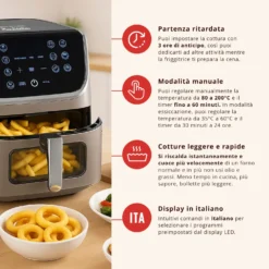 Friggitrice ad aria doppia resistenza 6,5 L Fatto in casa da Benedetta