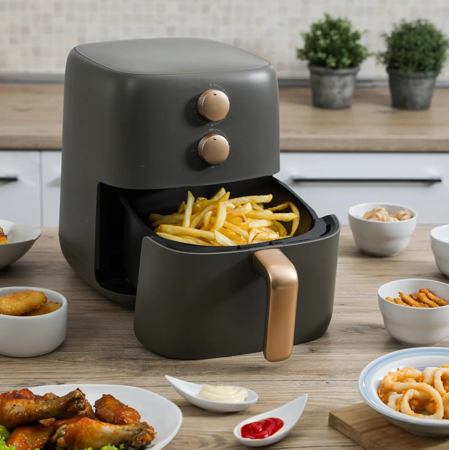 Friggitrice ad aria 4,2 L 1400 W grigia