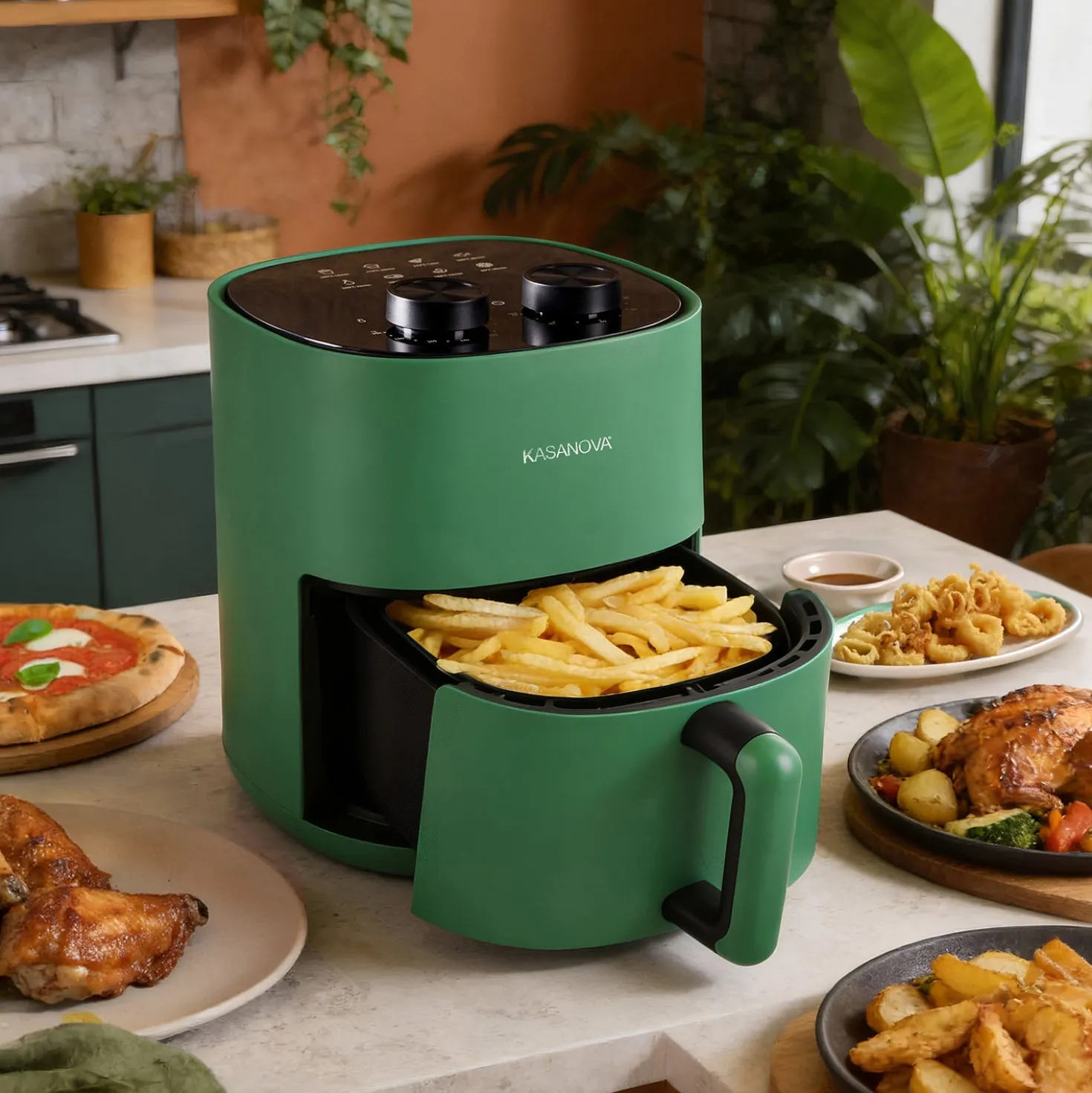 Friggitrice ad aria 4,5 L 1400 W verde