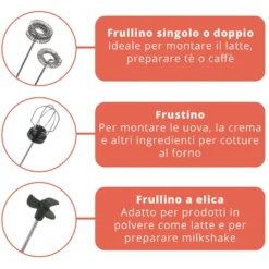 Frullino montalatte a immersione con accessori