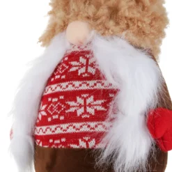 Gnomo Natale gambemolli 75 cm cappello beige peluche