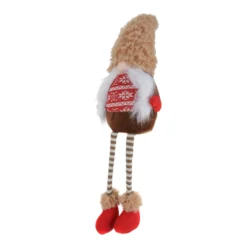 Gnomo Natale gambemolli 75 cm cappello beige peluche