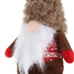 Gnomo Natale gambemolli 55 cm cappello grigio peluche