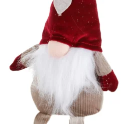 Gnomo Natale gambemolli 55 cm rosso cuore