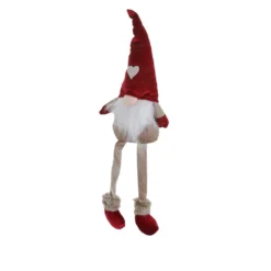 Gnomo Natale gambemolli 55 cm rosso cuore