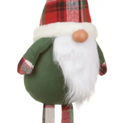 Gnomo natalizio 75 cm gambe molli con cappello tartan