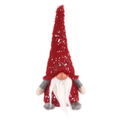 Gnomo natalizio fermaporta 26 cm, rosso