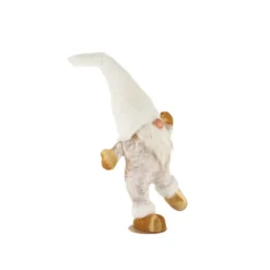 Gnomo natalizio stella in piedi bianco 75 cm