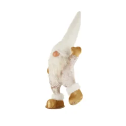 Gnomo natalizio stella in piedi bianco 75 cm