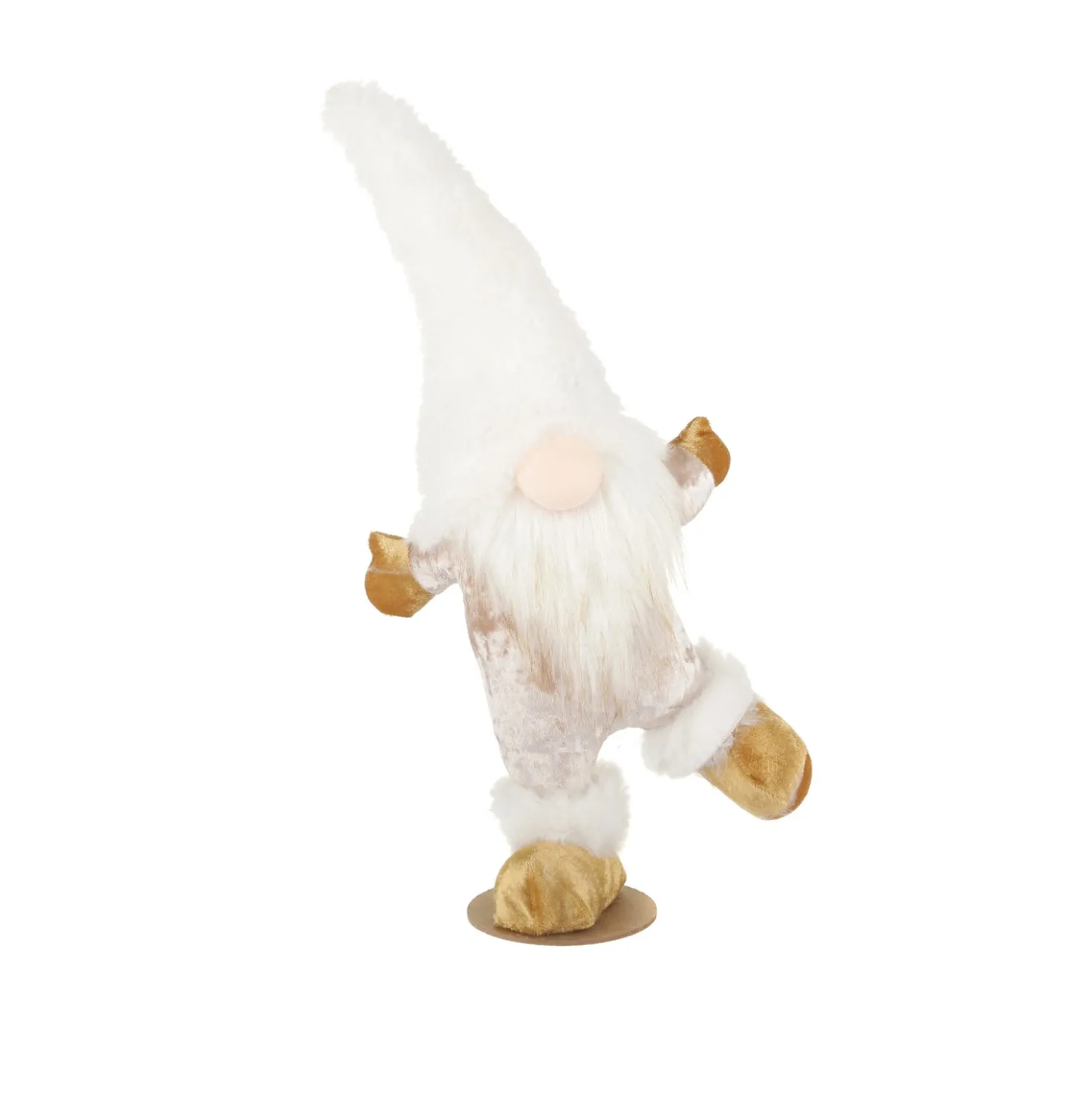 Gnomo natalizio stella in piedi bianco 45 cm