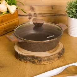 0% grassi tegame 24 cm, con coperchio