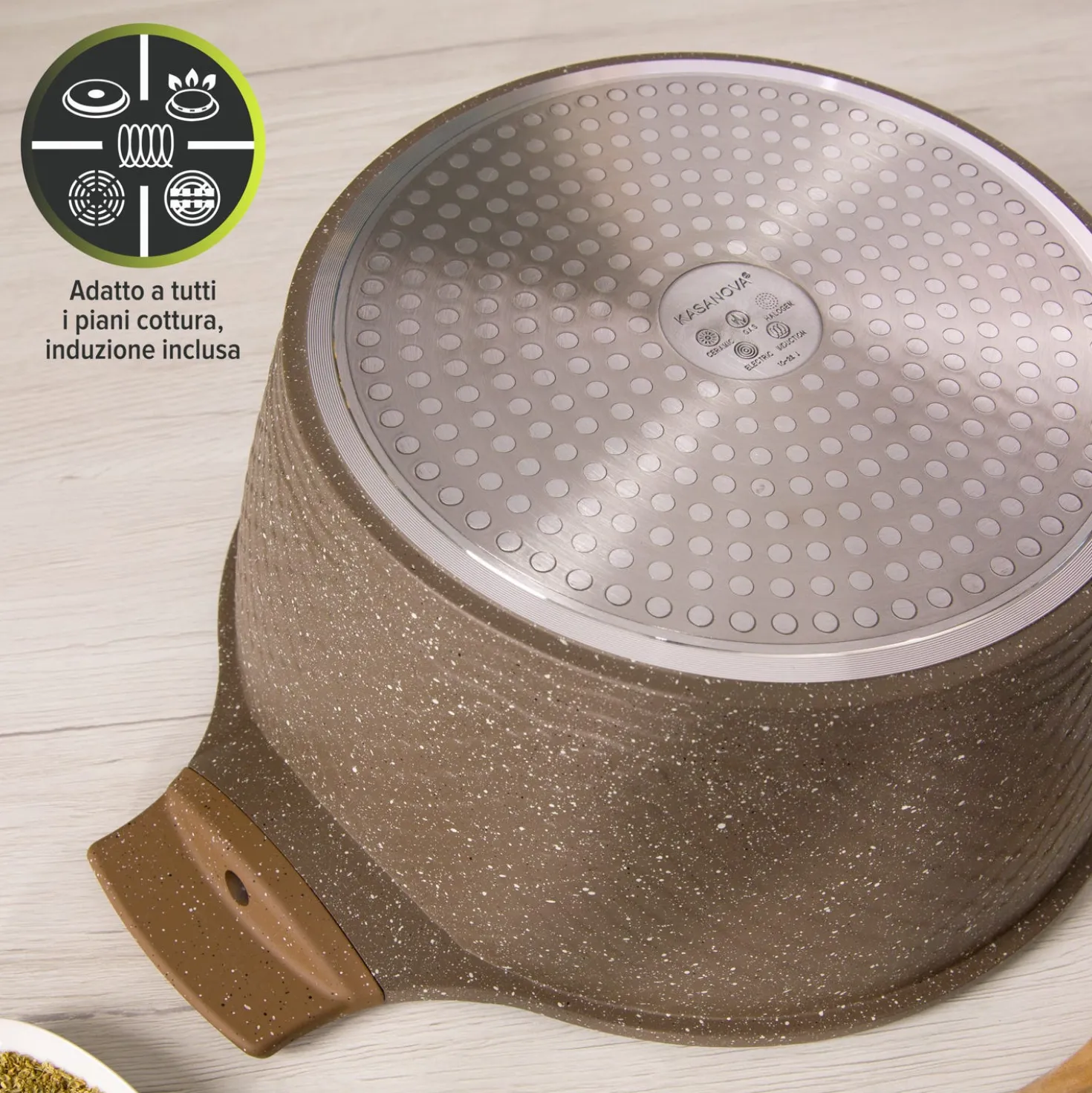 0% grassi tegame 24 cm, con coperchio