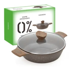 0% grassi tegame 28 cm, con coperchio