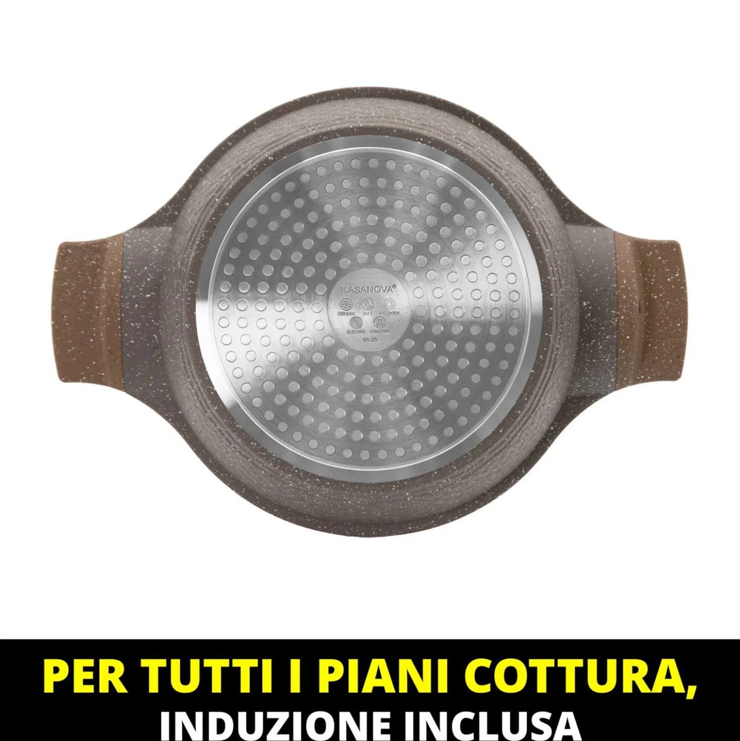 0% grassi tegame 28 cm, con coperchio