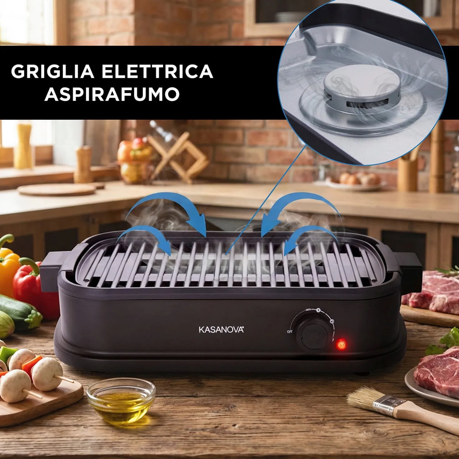 Griglia elettrica senza fumo 1800 W
