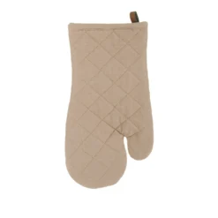 Guanto da forno beige in cotone