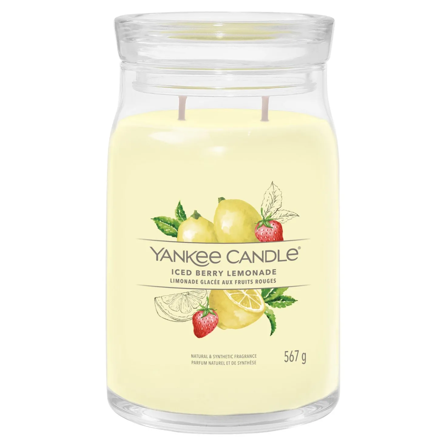 Iced Berry Lemonade, candela in giara grande Yankee Candle