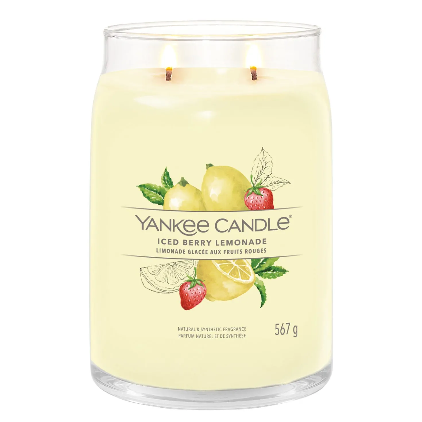 Iced Berry Lemonade, candela in giara grande Yankee Candle
