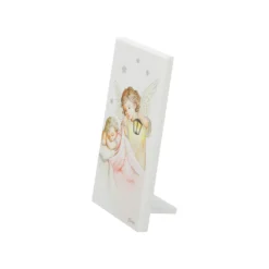 Icona Angelo rosa 6x12 cm con argento Miro Silver