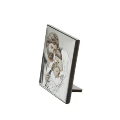 Icona Sacra famiglia ceramica 10x7 cm con argento Miro Silver