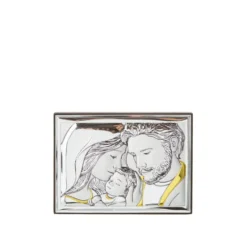 Icona Sacra famiglia oro 10x7 cm con argento Miro Silver