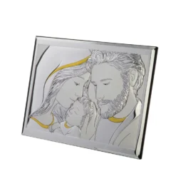 Icona Sacra famiglia 31x22 cm con argento Miro Silver