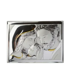 Icona Sacra famiglia 31x22 cm con argento Miro Silver