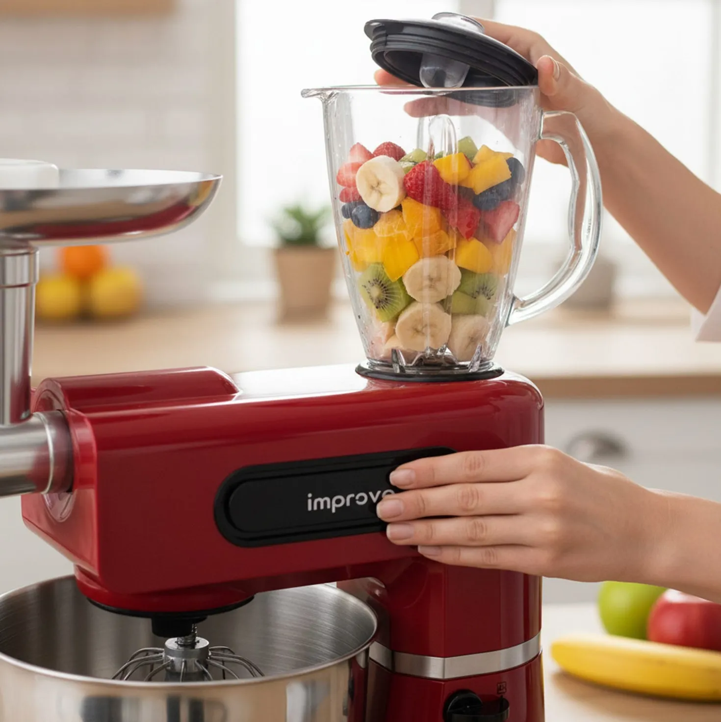 Impastatrice planetaria con tritacarne e frullatore 1500 W