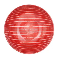 Insalatiera rossa righe bianche porcellana Mix e Match