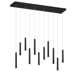 Lampada a sospensione 11 luci nera Tubular Trio