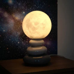 Lampada da tavola Luna ceramica con filo