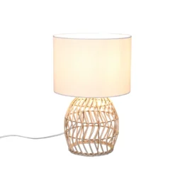Lampada da tavolo rattan Rike bianco Trio