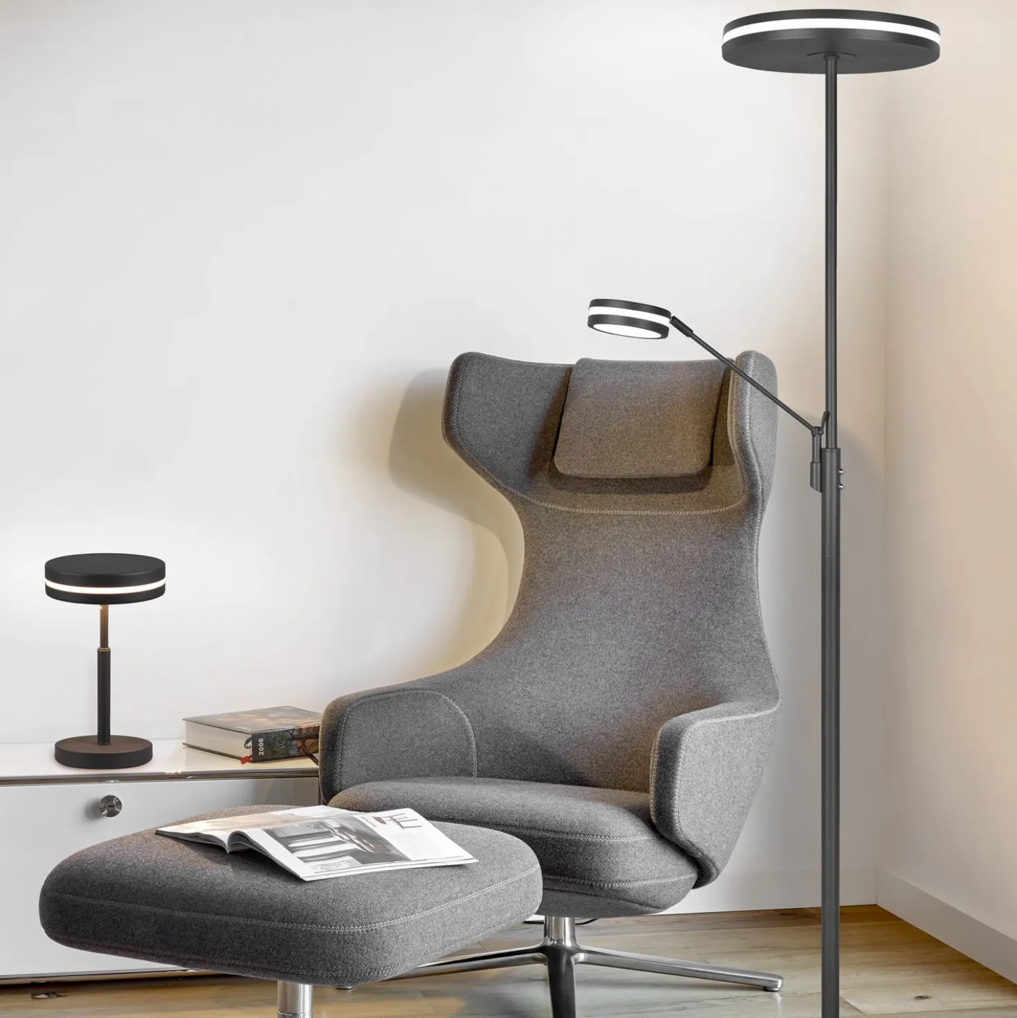 Lampada da terra 180 cm antracite Franklin Trio