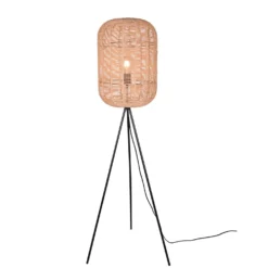 Lampada da terra in sisal naturale Runa Trio