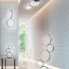 Lampada da terra 5 LED Rondo nero Trio