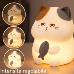 Lampada led gatto silicone per bambini