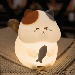 Lampada led gatto silicone per bambini