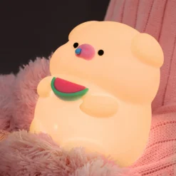 Lampada led maialino silicone per bambini