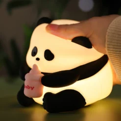 Lampada led panda silicone per bambini