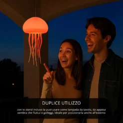 Lampada Medusa senza fili con luci colorate