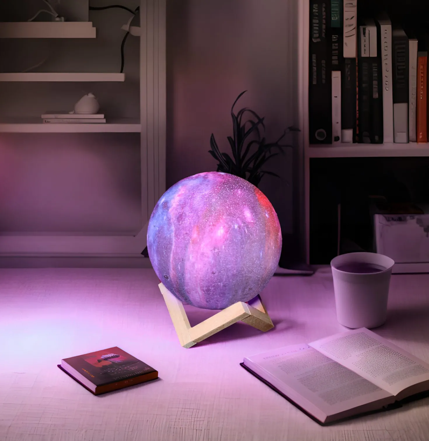 Lampada pianeta led 3D ricaricabile 15 cm