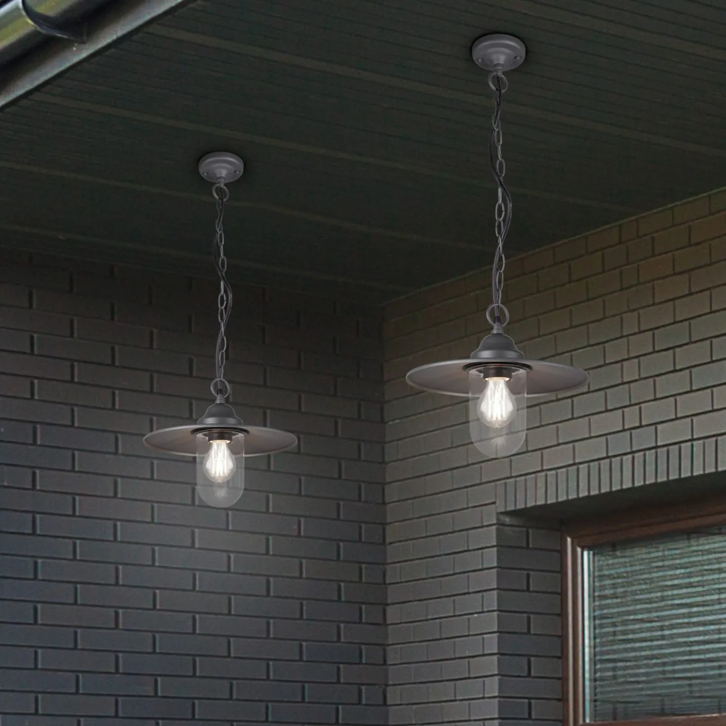 Lampadario da esterni antracite Brenta Trio