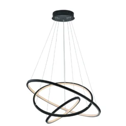 Lampadario LED 3 anelli antracite Aaron Trio