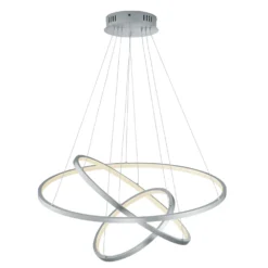 Lampadario LED 3 anelli in acciaio Aaron Trio